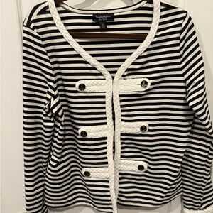 Katherine New York Black & White Striped Top